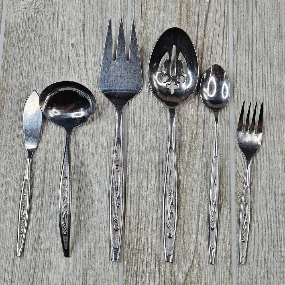 Spring Bouquet Korea Stainless Steel Serving Utensils Set of‎ 6
